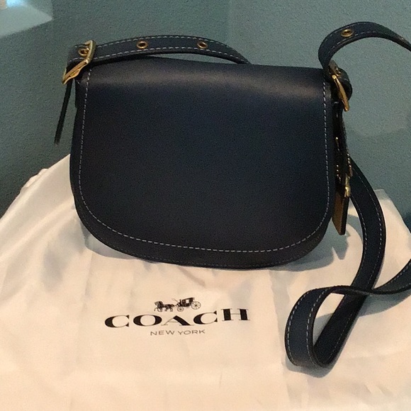 coach saddle bag navy
